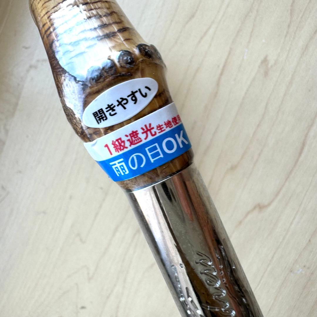 新品★サンドレス　晴雨兼用　日傘　楽折　1級遮光　遮熱　ブルー　チェック　レース