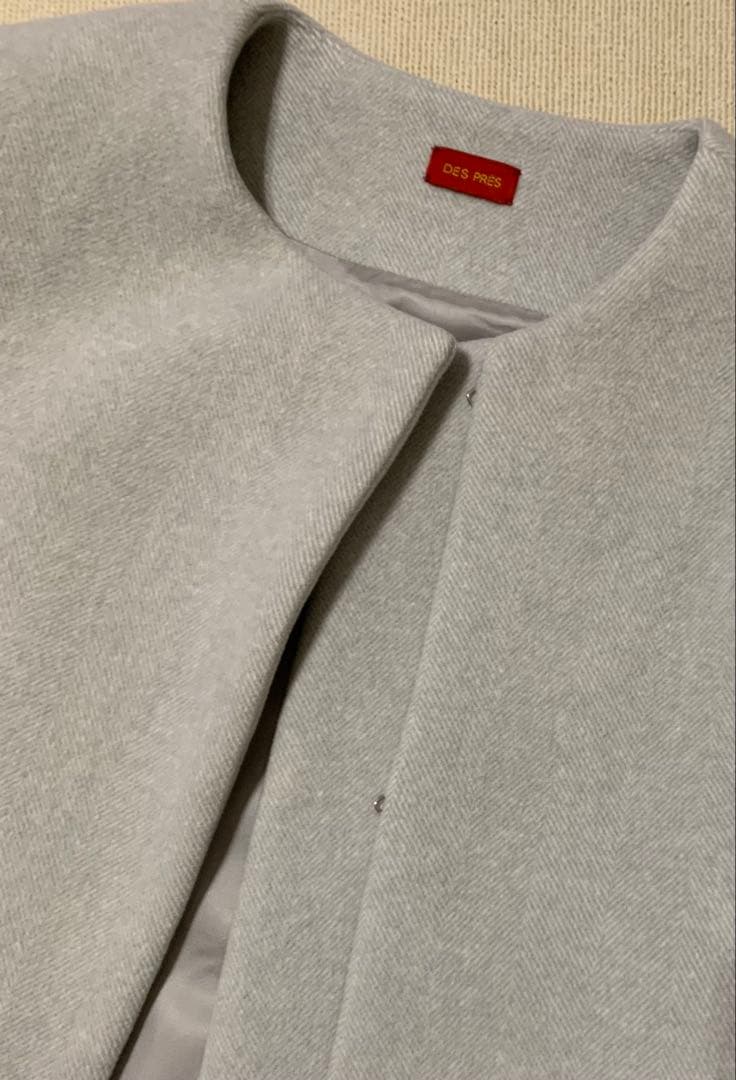 トゥモローランド Des Pres ウールモッサコクーン　ノーカラーコート