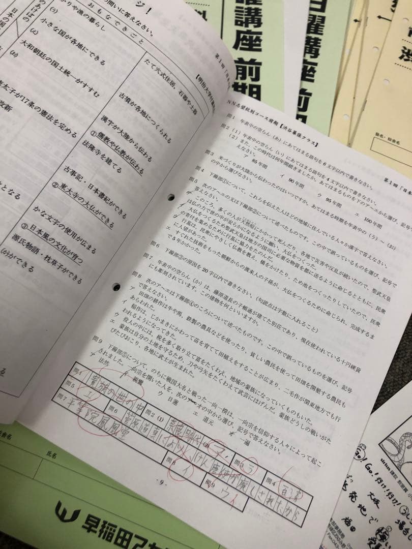 早稲田アカデミー6年　NN渋谷幕張　日曜講座/正月特訓他 中古　2025受験