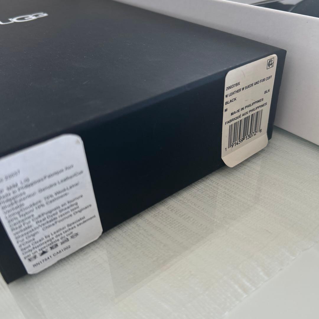 UGG【新品未使用品】Wレザースエードファー付き手袋 M ブラック