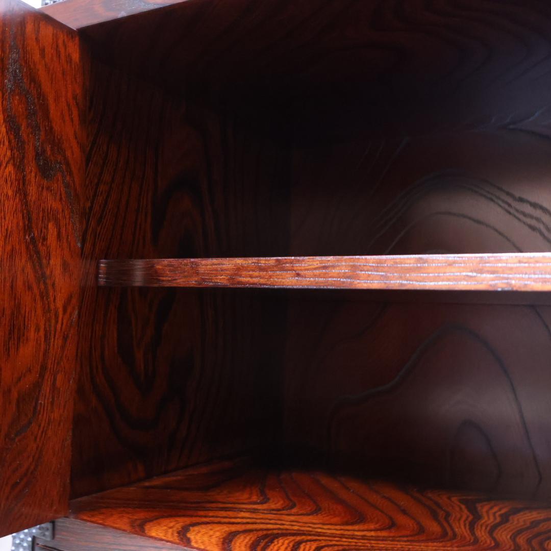 岩谷堂箪笥 欅材 茶棚 漆塗り 桐紋様 南部鉄器 サイドボード 飾り棚 茶箪笥