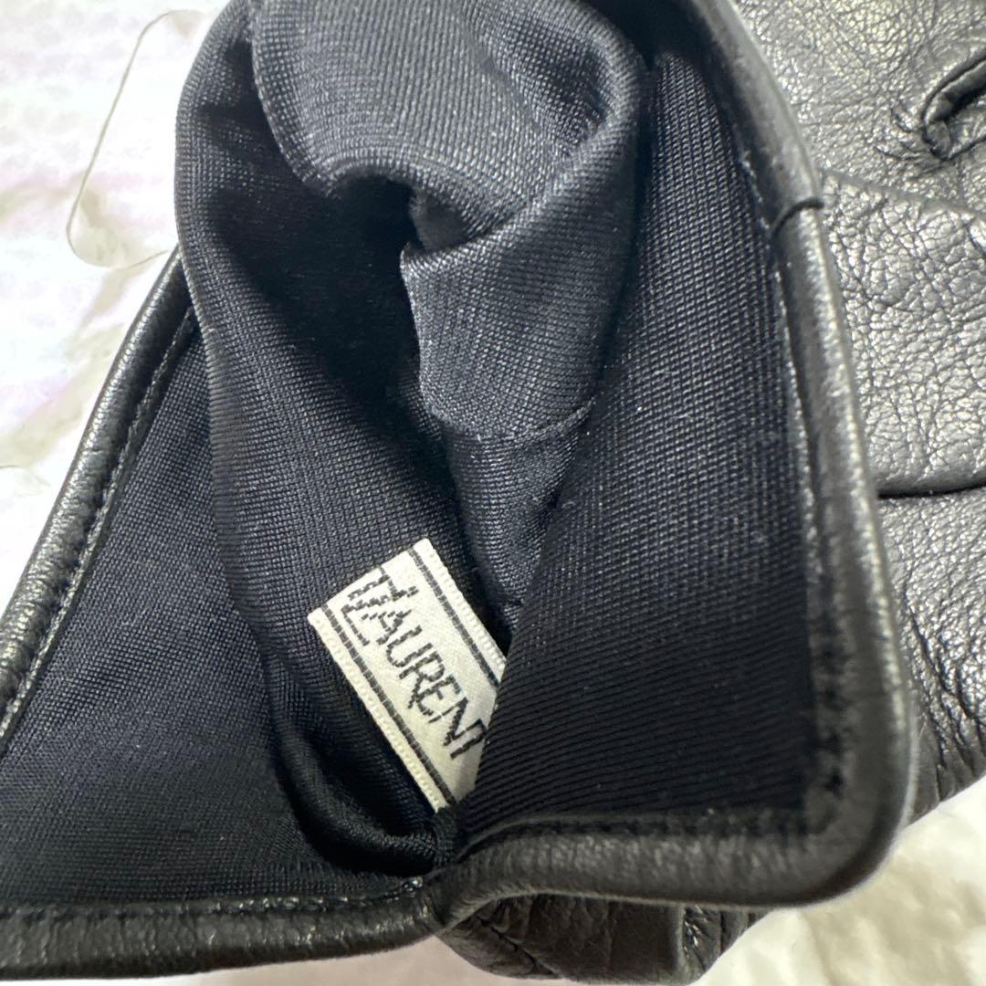 イヴサンローラン Yves Saint Laurent レザー グローブ 本革