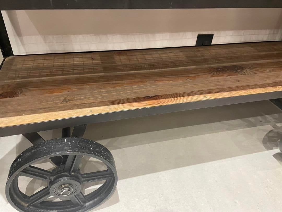 定価約8万 up town タイヤ付きサイドボード 古材 インダストリアル