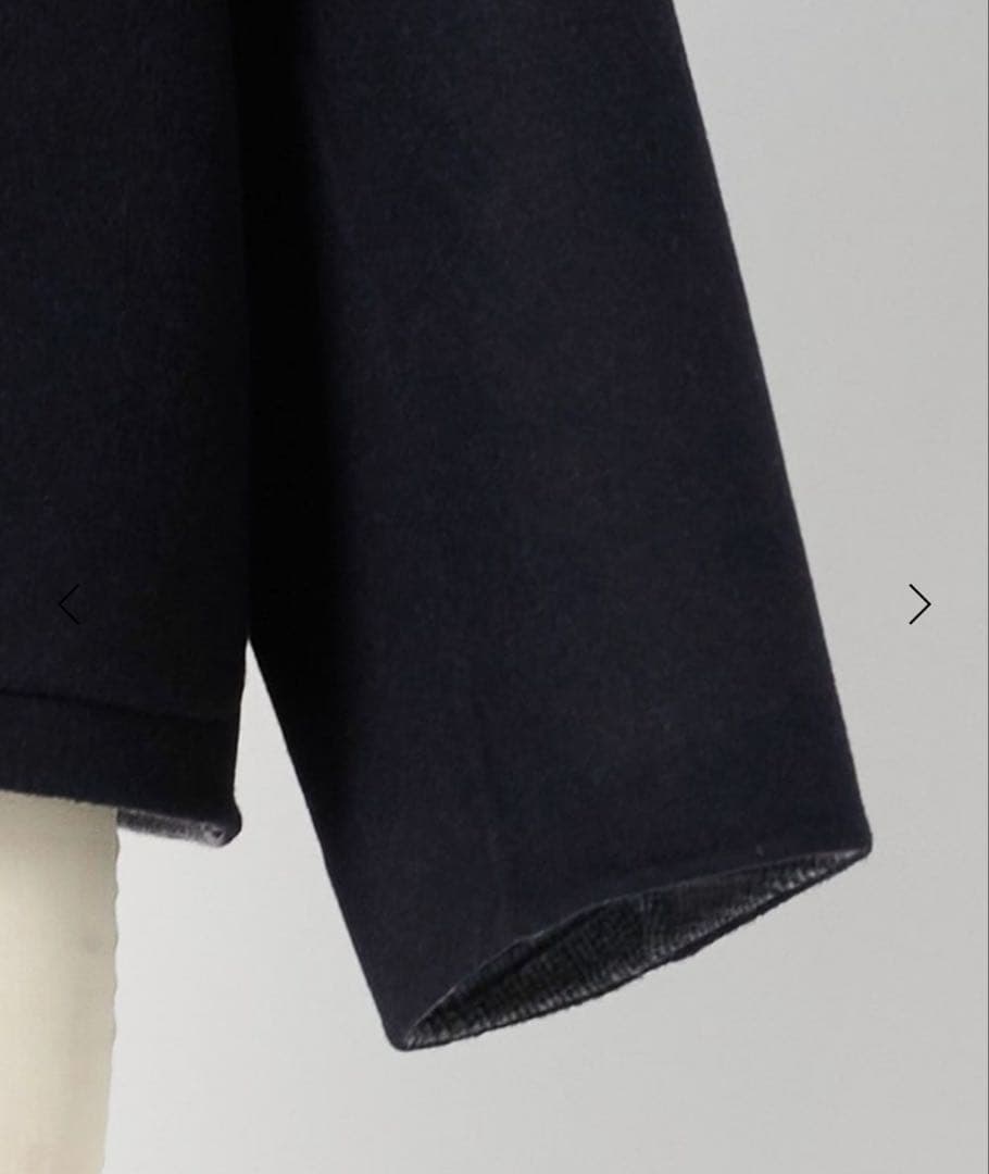 裏地チェック 今季 Drawer ビーバーケヌキノーカラージャケット コート36