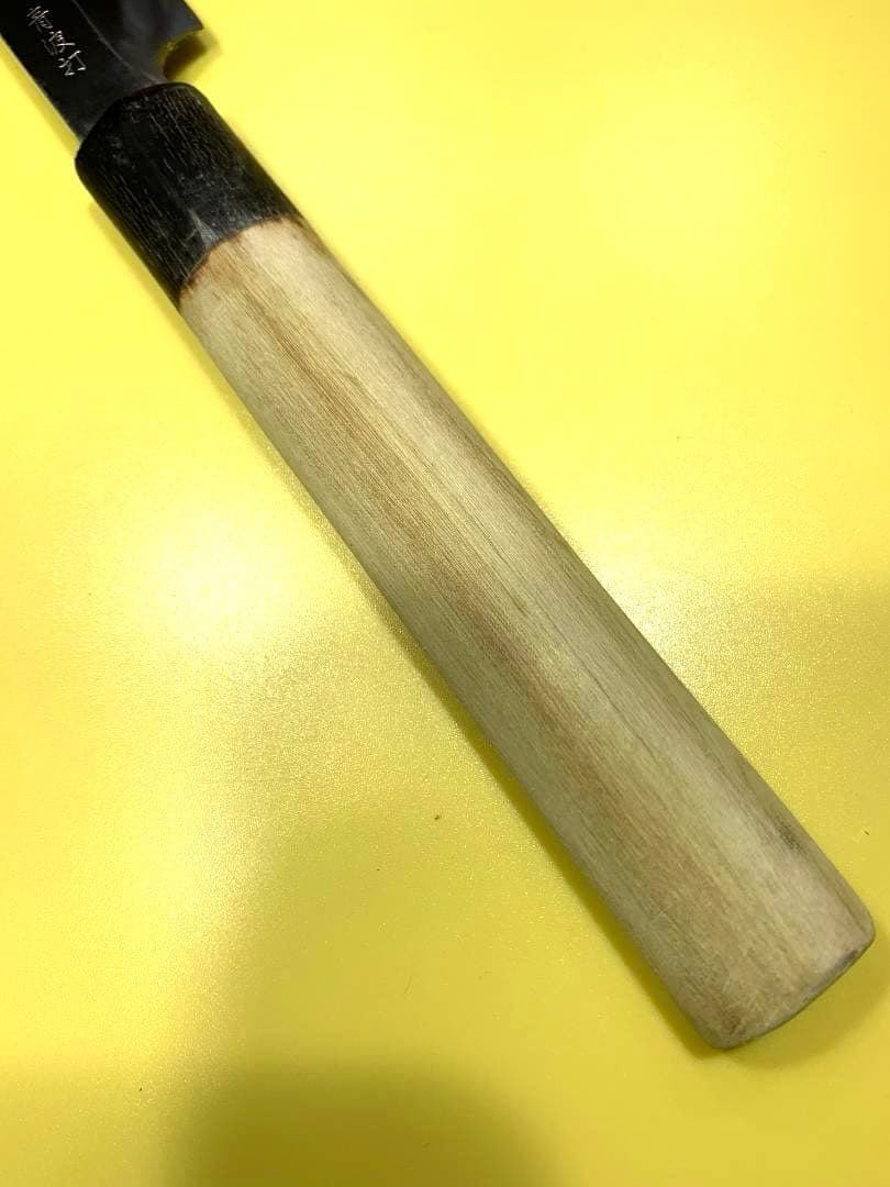 堺一文字光秀　柳刃包丁　本鍛錬　青波打　刃渡り29cm　波紋出てます。