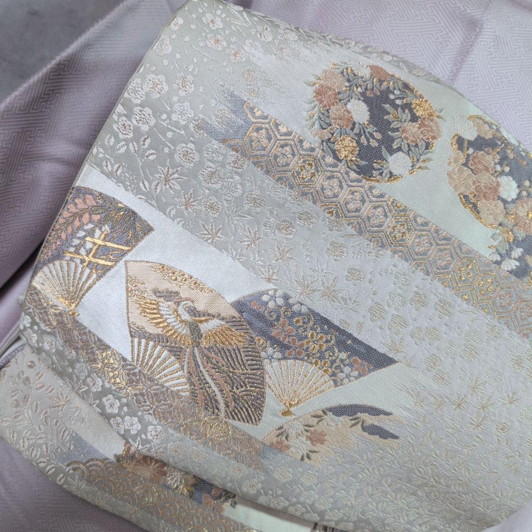 訪問着　フルセット　着物　正絹　薄紫　刺繍　絞り　Sサイズ　清楚　バチ衿　O5