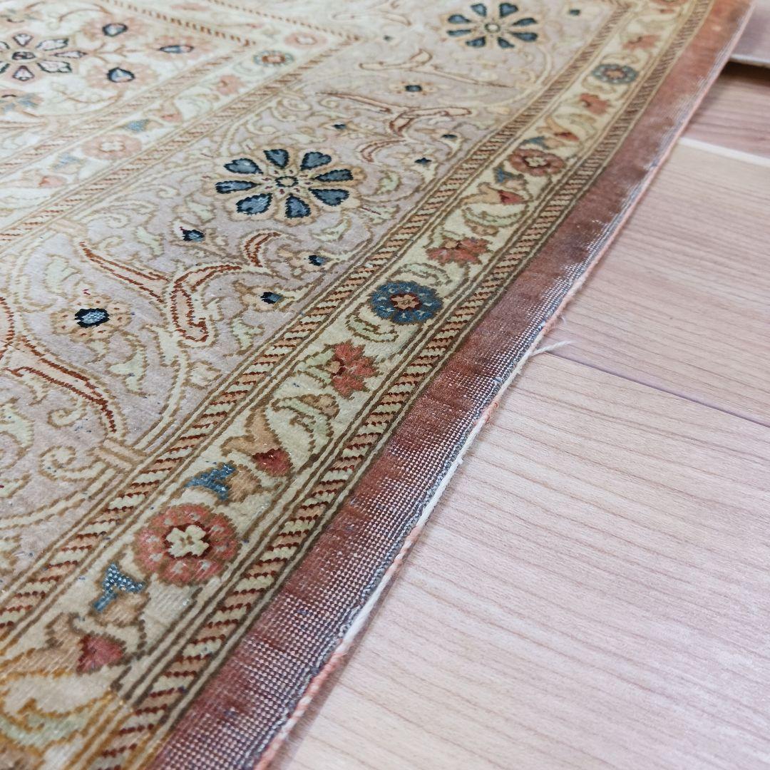 Y3196 高級ペルシャ クム産 工房サイン シルク100% 手織100万ノット