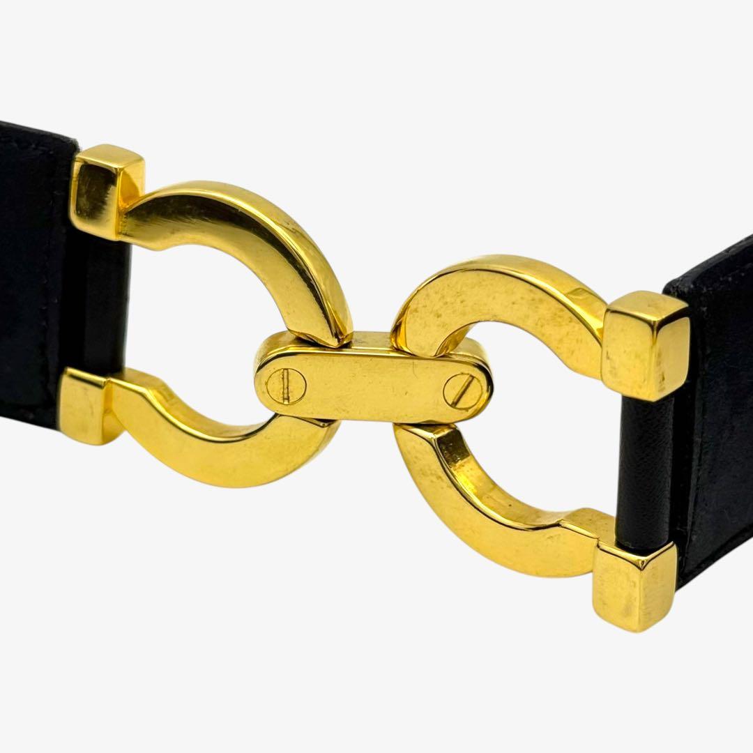 【美品】サルヴァトーレ　フェラガモ ベルト　ガンチーニ レザー ブラック