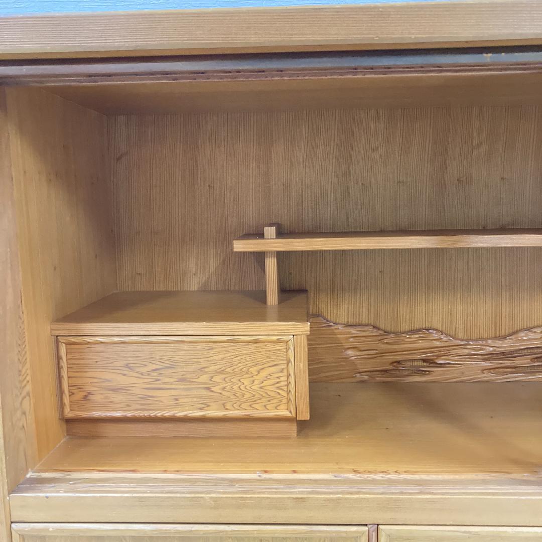 屋久杉　飾り棚　茶棚　茶箪笥　水屋　キャビネット 漆塗り　民芸　古民家