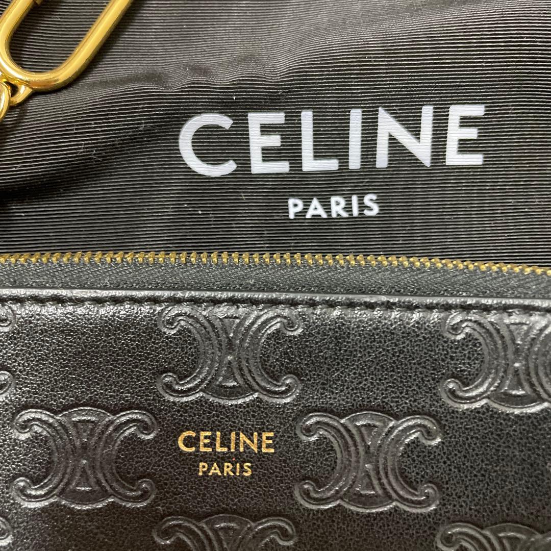 セリーヌトリオンフケースキーケースCELINEエンボスレザーエディスリマン