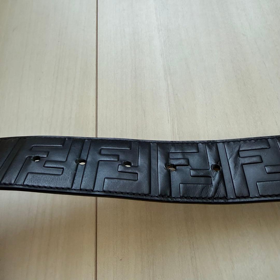 正規品　FENDI フェンディ FFロゴ バックル ベルト ブラック レザー