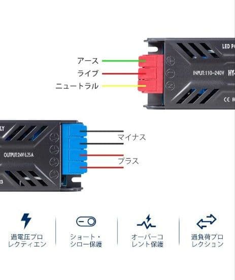 安定化電源 直流電源変換器 コンバーターAC 100V→DC24V-200W