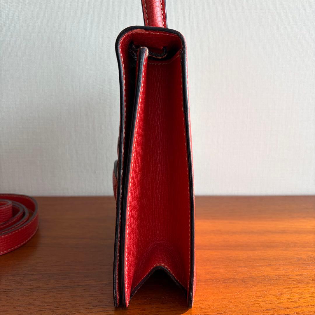 (*)様 LOEWE バルセロナ レッド スクエアハンドバッグ