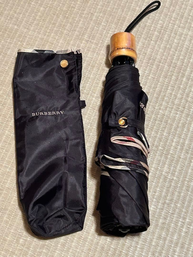 Burberry バーバリー 折りたたみ傘 ブラック