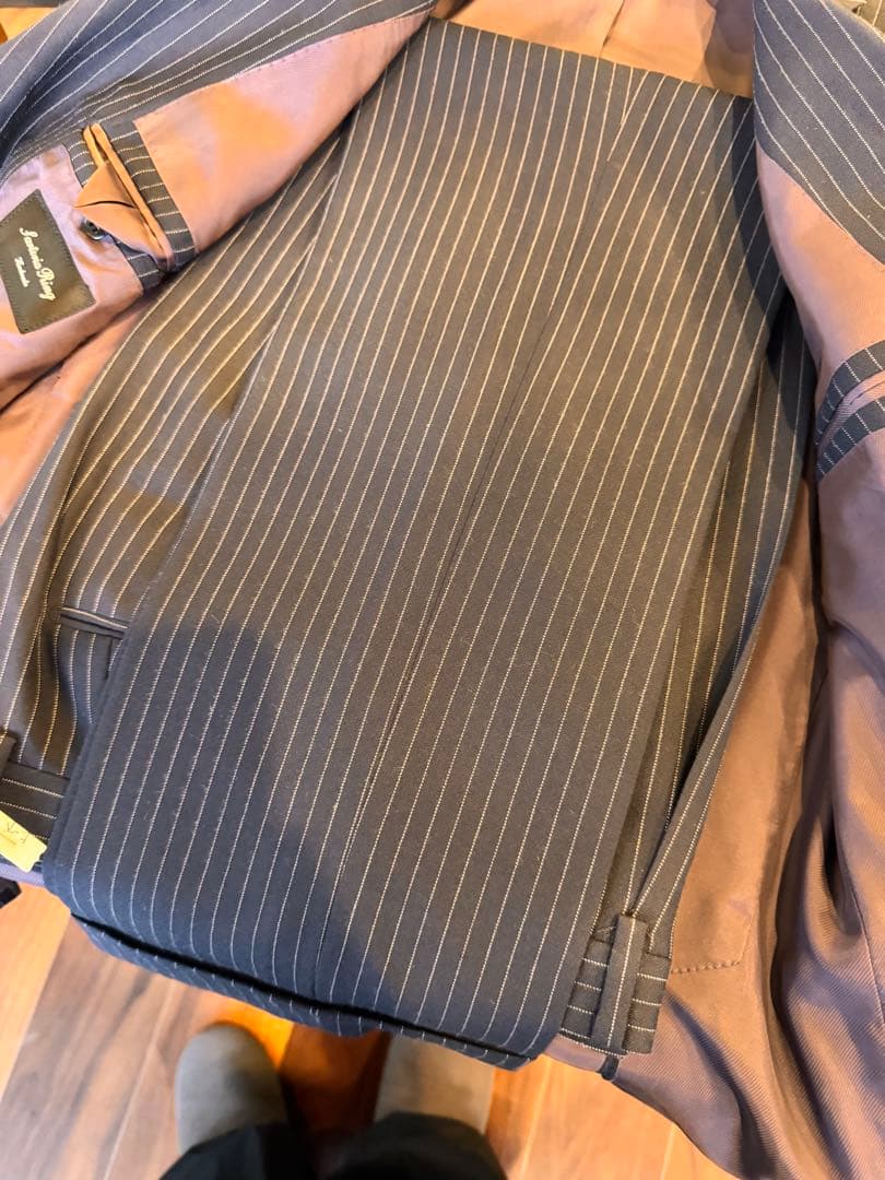 リングヂャケット　ネイビーストライプ スーツ　46