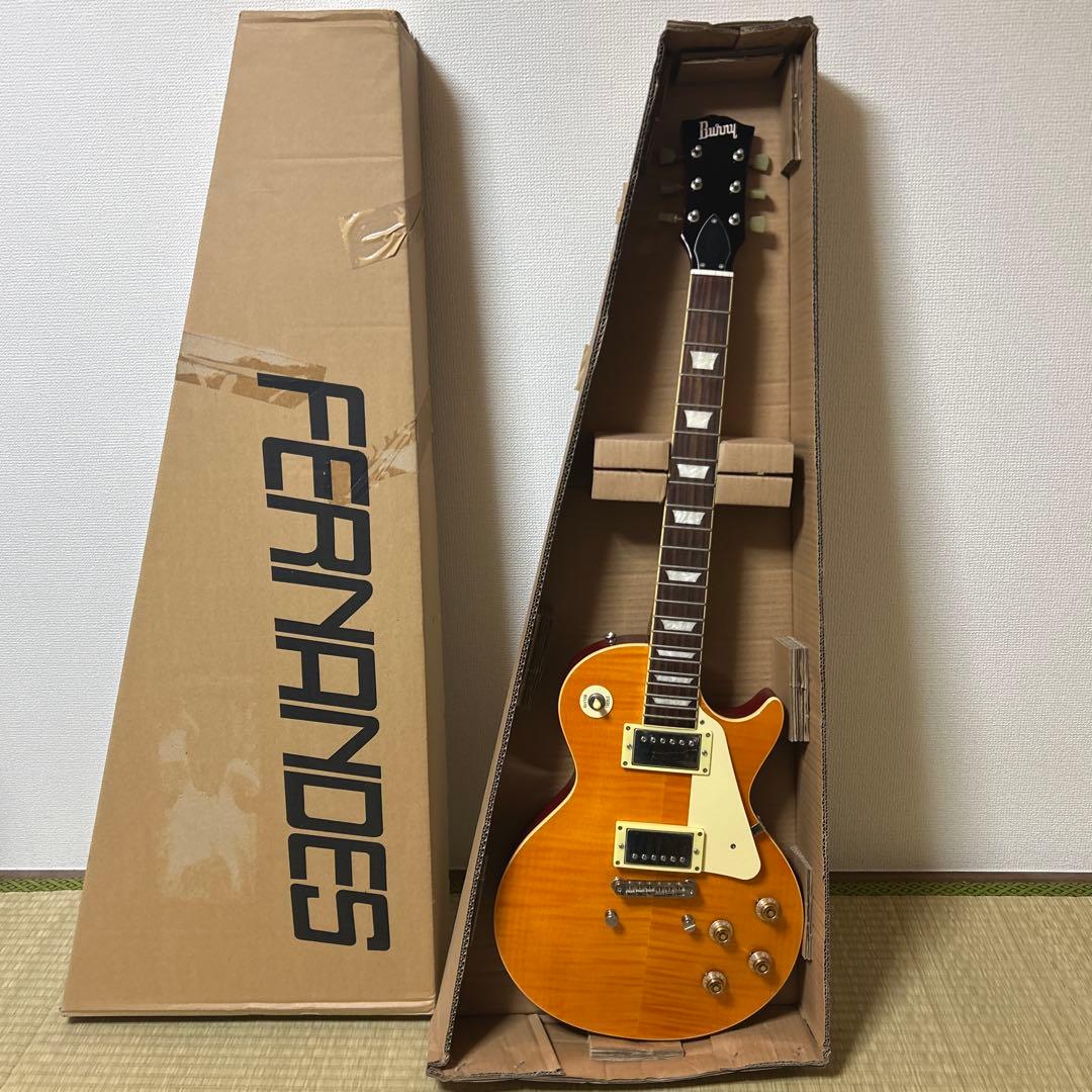 Burny バーニー レスポールタイプ エレキギター オレンジ※テールピース欠品