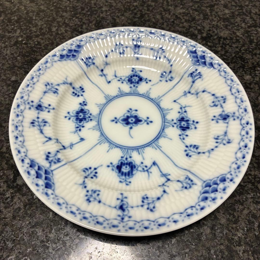 ロイヤルコペンハーゲン 574 ブルーフルーテッド ハーフレース プレート4枚