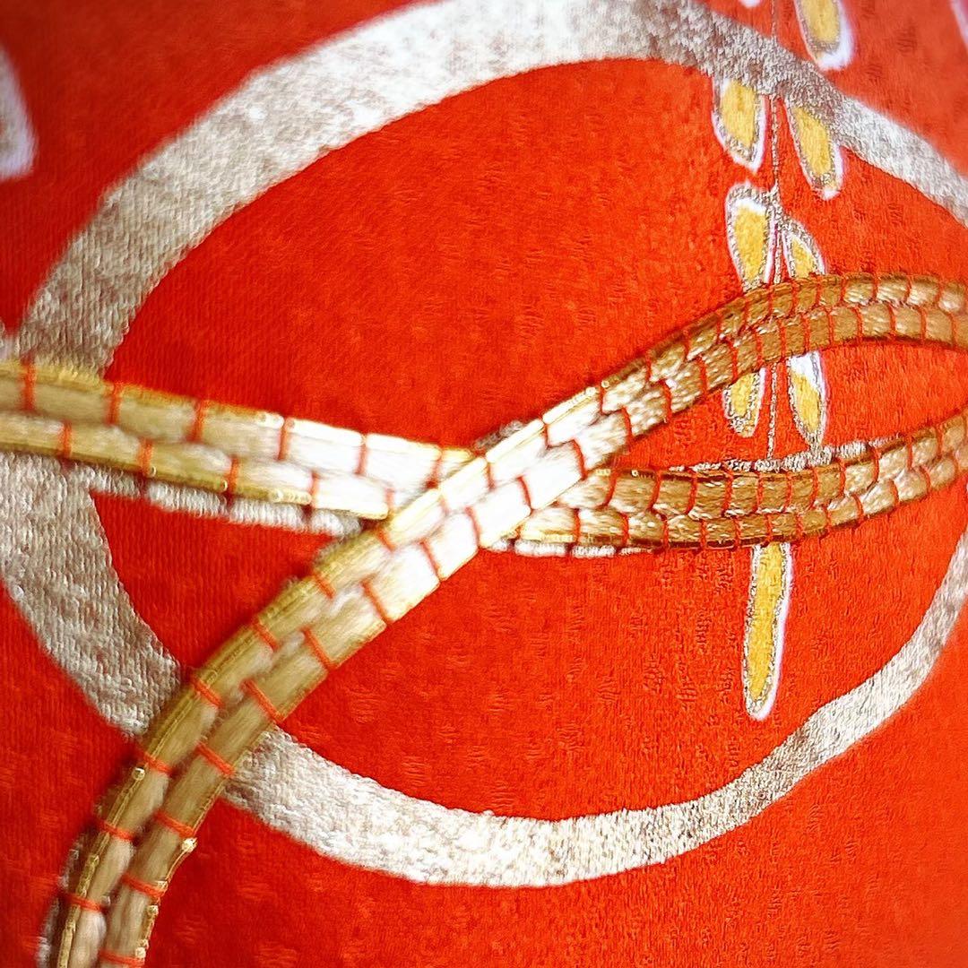 七五三　7歳　女の子　着物フルセット　小物セット　オレンジ　金糸　5231