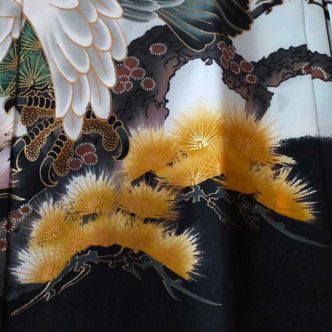 七五三 男の子 5歳 着物 セット 一式 鷹 松 帽子 御簾 笛 0508