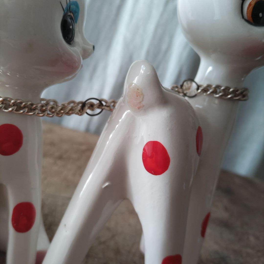 昭和レトロ バンビ 鹿 親子 置物 ヴィンテージ / 内藤ルネ 宇山あゆみ 猫