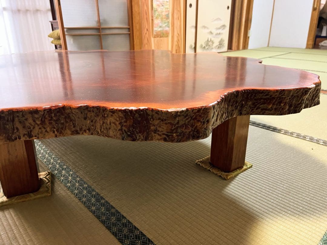 天然木　一枚板　無垢　座卓　テーブル