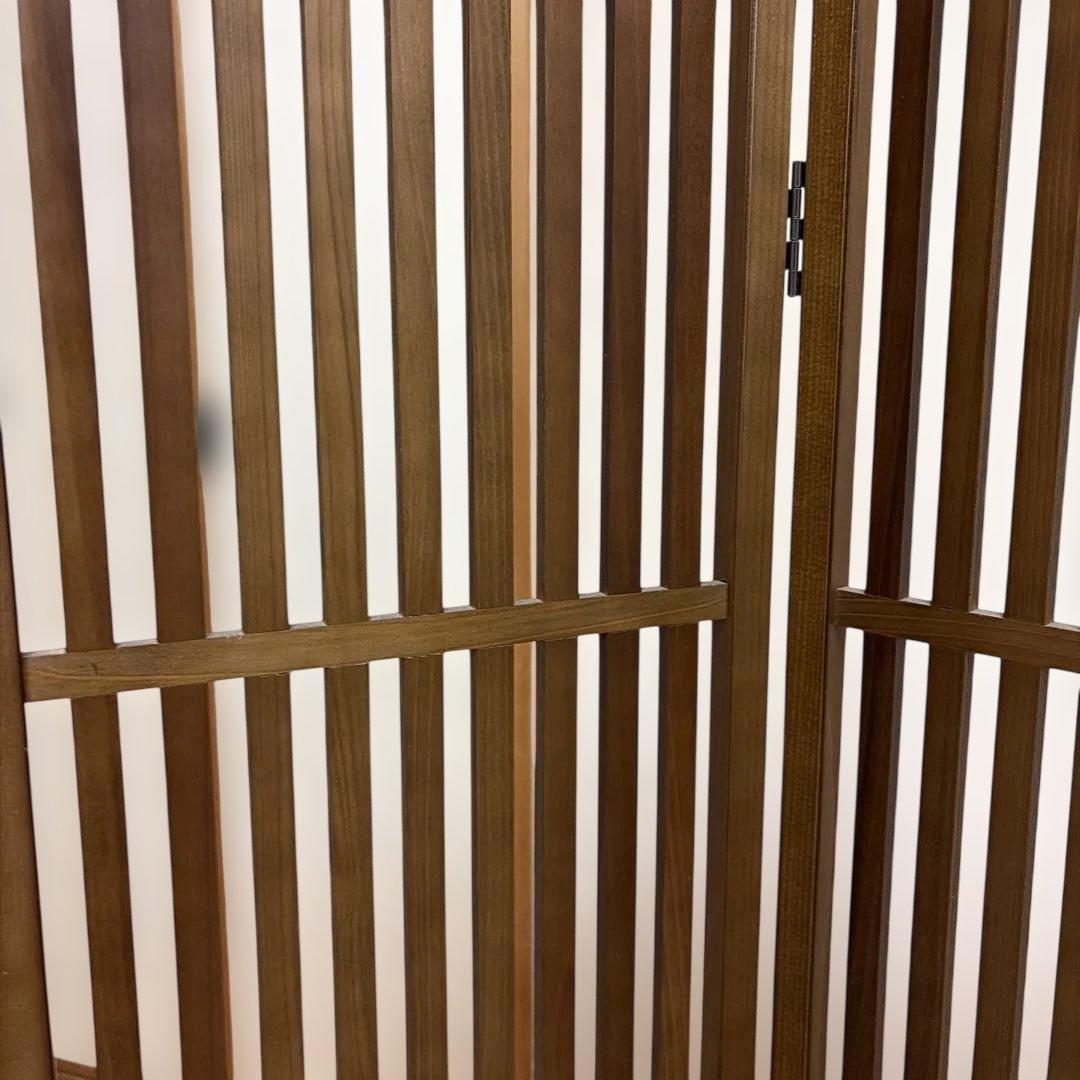 木製スリットデザイン折りたたみパーテーション