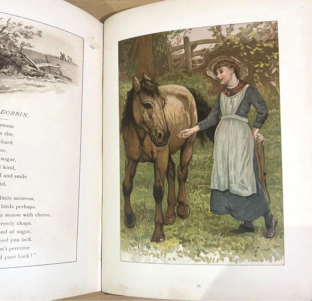 No.166希少 古書 洋書 絵本 アンティーク ビクトリアン 詩集 児童書