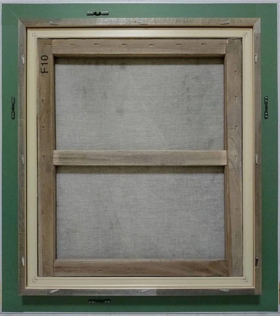 【F10号】香月泰男【花】手描き作品/表裏サイン有/油彩/油絵/岩彩/額縁/逸品