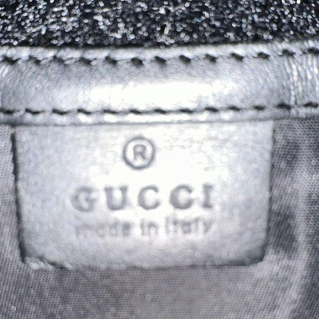 美品 グッチ キャンバス GG ショルダーバッグ 斜め掛け ファスナー ブラック