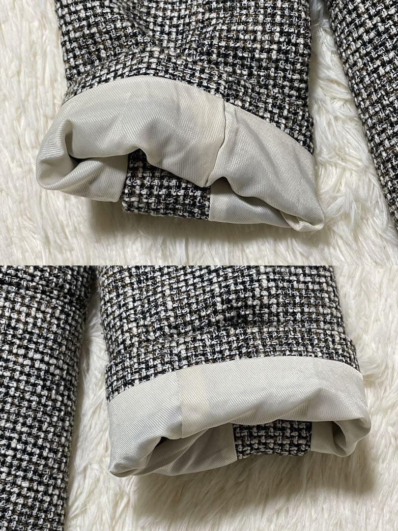 ミラオーウェン 金ボタン テーラード ジャケット ダブル ツイード 0サイズ