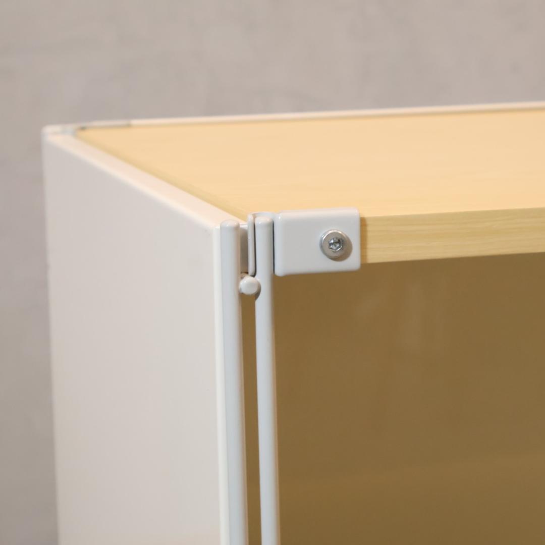 無印良品 MUJI スチール メープル材 3段ユニットシェルフ パネル付 飾り棚