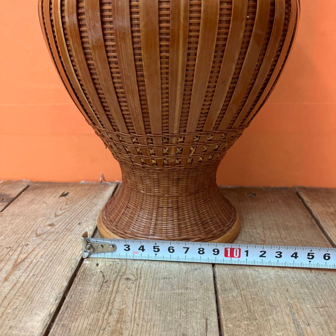 C-壁 竹編み 花瓶 花器 壺 中国美術 伝統工芸 浙江工芸品 網代編み バンブ