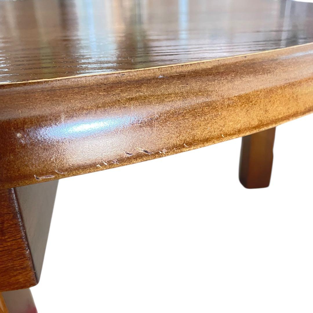 HR588 円卓　ちゃぶ台　テーブル 折りたたみ脚 木製 座卓 丸90cm