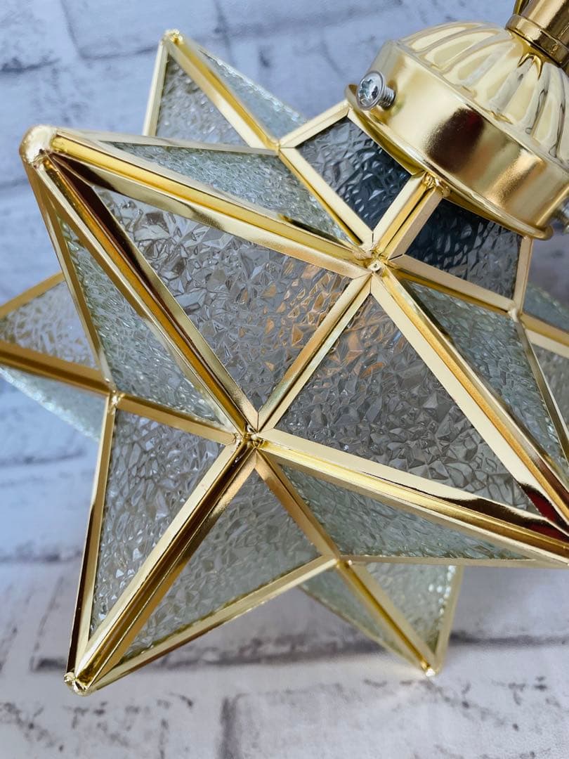 【ペンダントライト】 シーリング シェードランプ ガラス 北欧 星 電球 照明