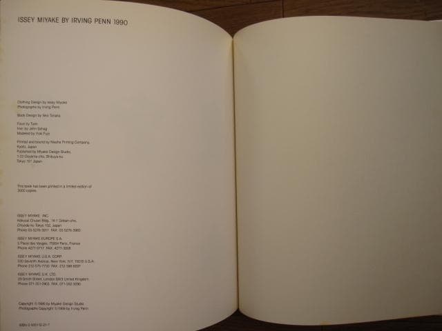 Issey Miyake by Irving Penn 1990　フライヤー付