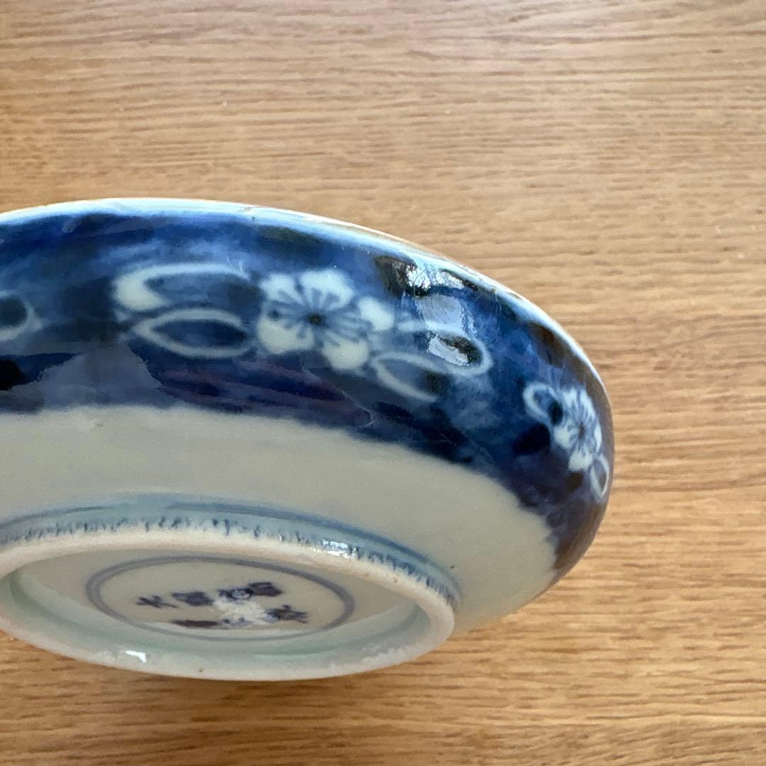 大明萬暦年製　古伊万里染付　骨董　うさぎ　皿　3客