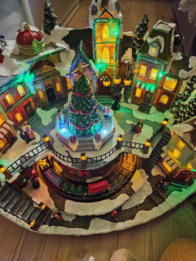 希少　クリスマス　ジオラマ　オブジェ　イルミネーション　クリスマスソング
