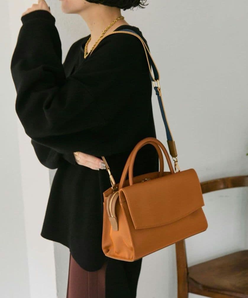 【ear PAPILLONNER】きれいめ撥水トートバッグS　オレンジ