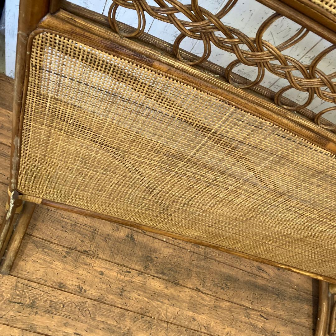 昭和レトロ エスニック ラタンパーテーション 衝立 間仕切り 仕切り 古道具