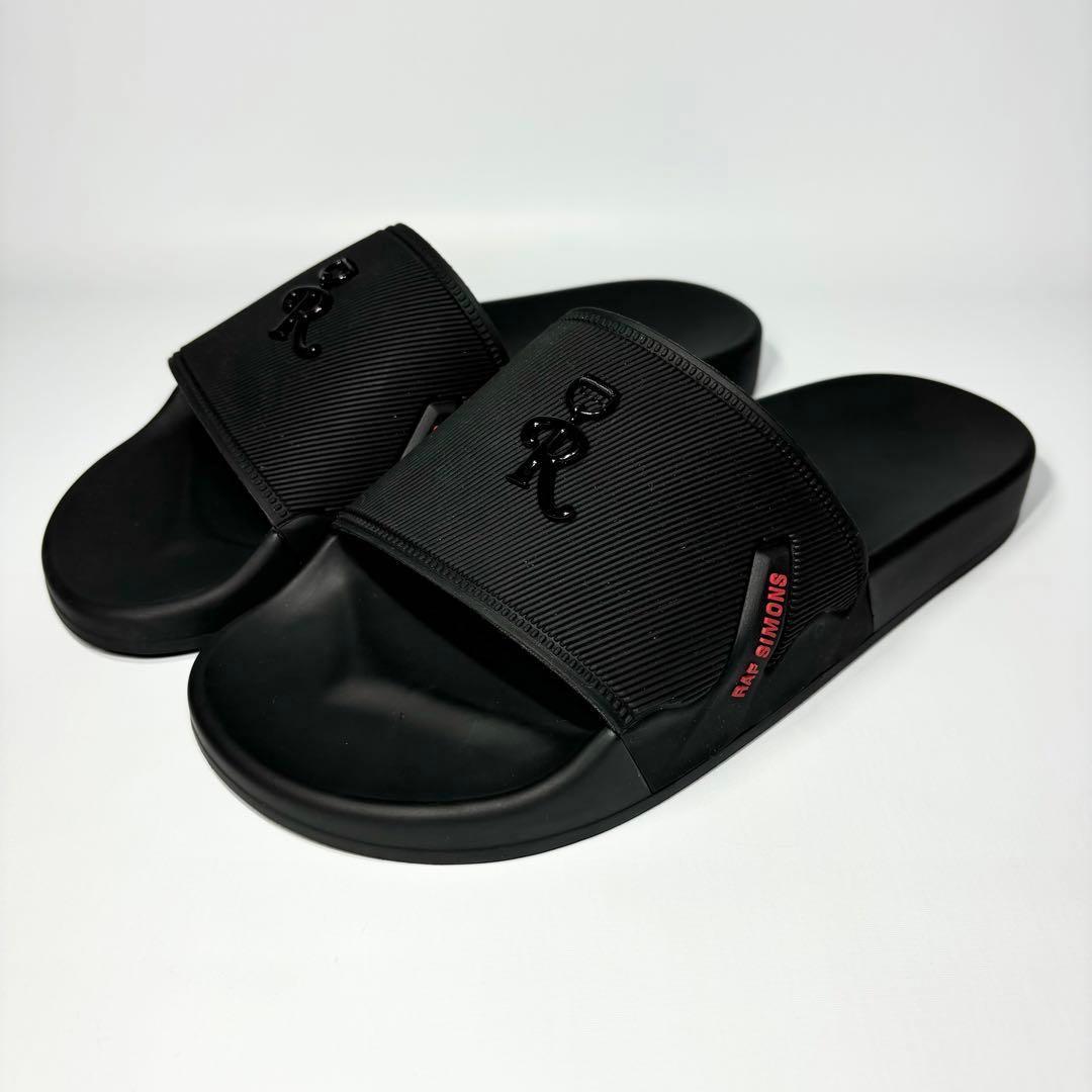 新品 Raf Simons Astra Slide Black Red EU40