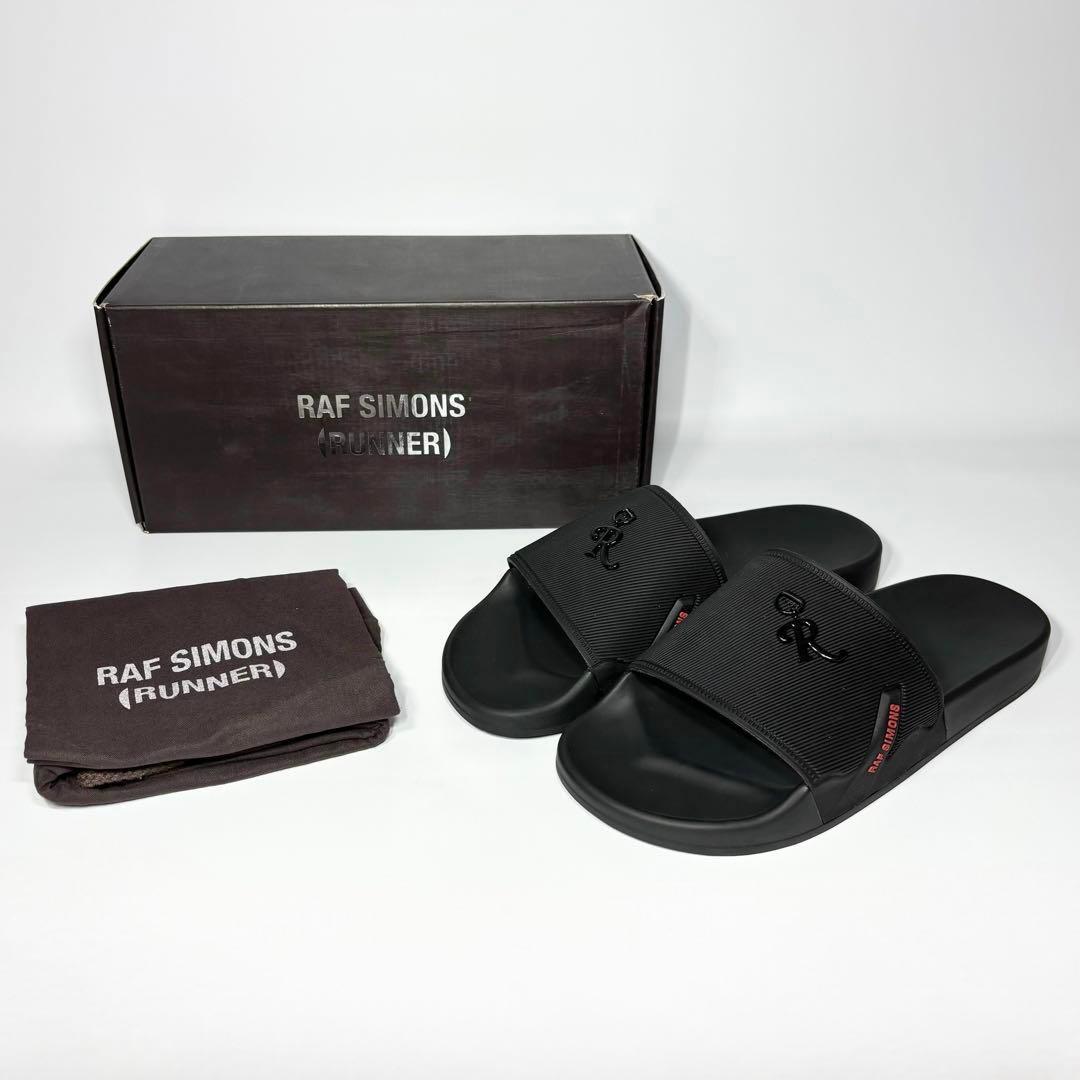 新品 Raf Simons Astra Slide Black Red EU40