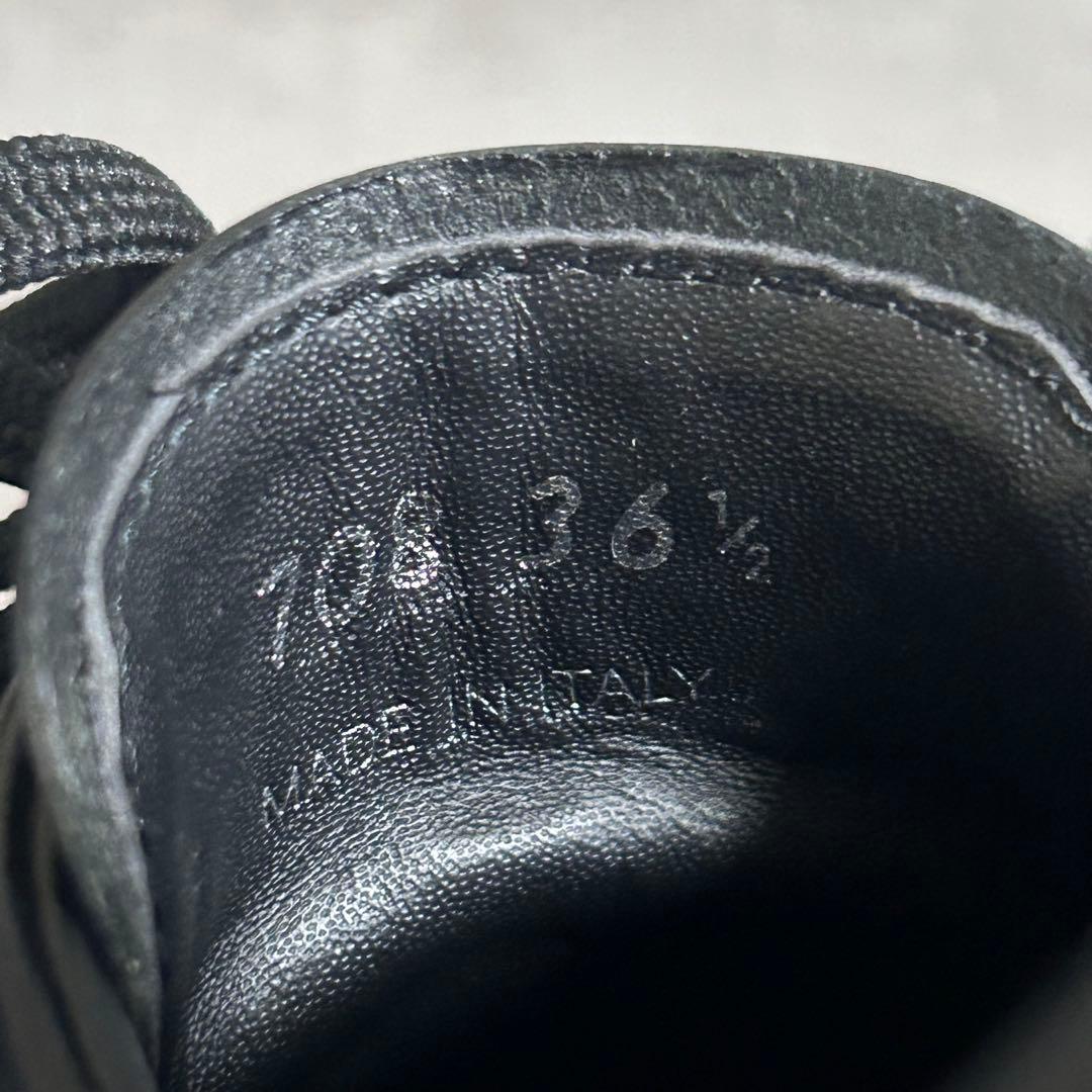 PRADA モノリス レースアップ ブラック レザー シューズ 本革 厚底