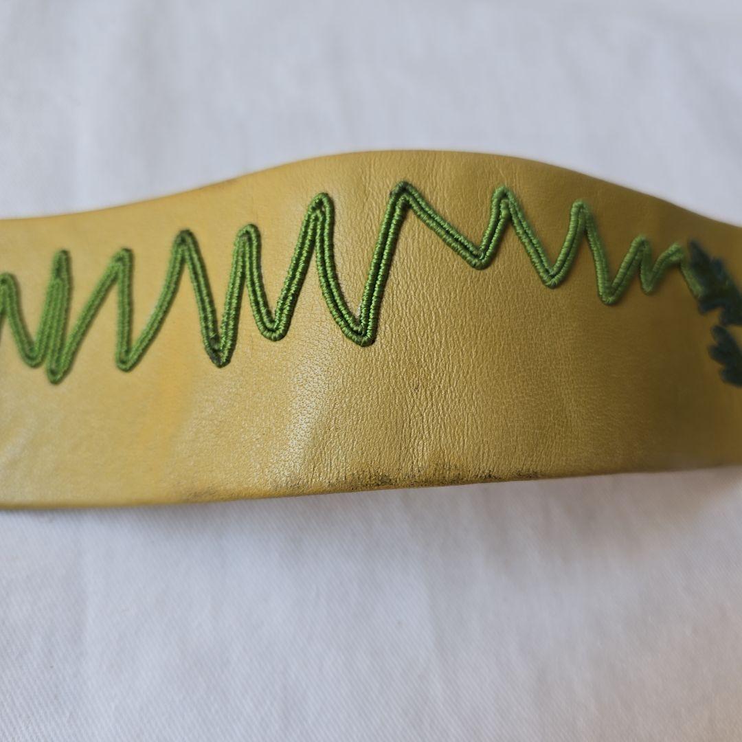 ISABEL CANOVAS フランスヴィンテージ　刺繍レザー手袋&ベルトセット