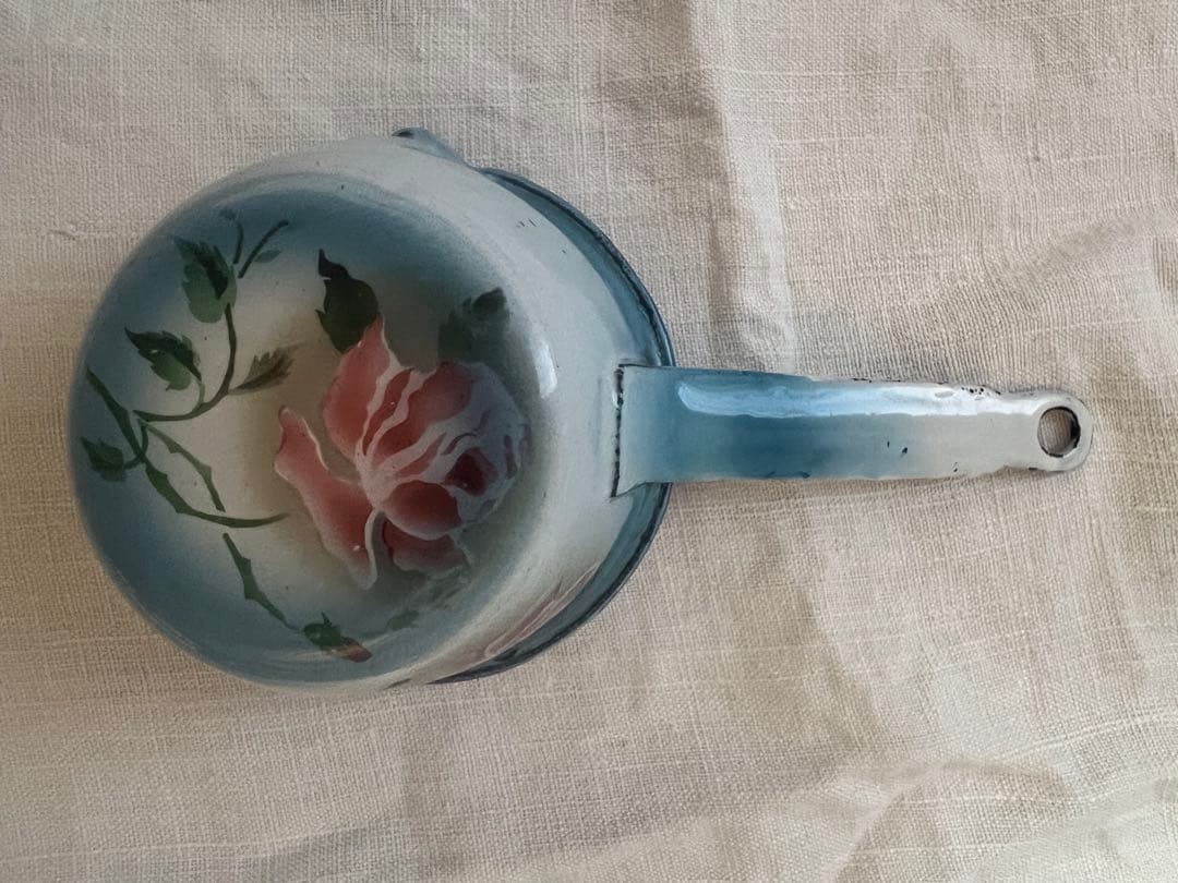 美品♡フランスアンティーク　ホーロー　薔薇　ウェディングセット　コランダー　鍋