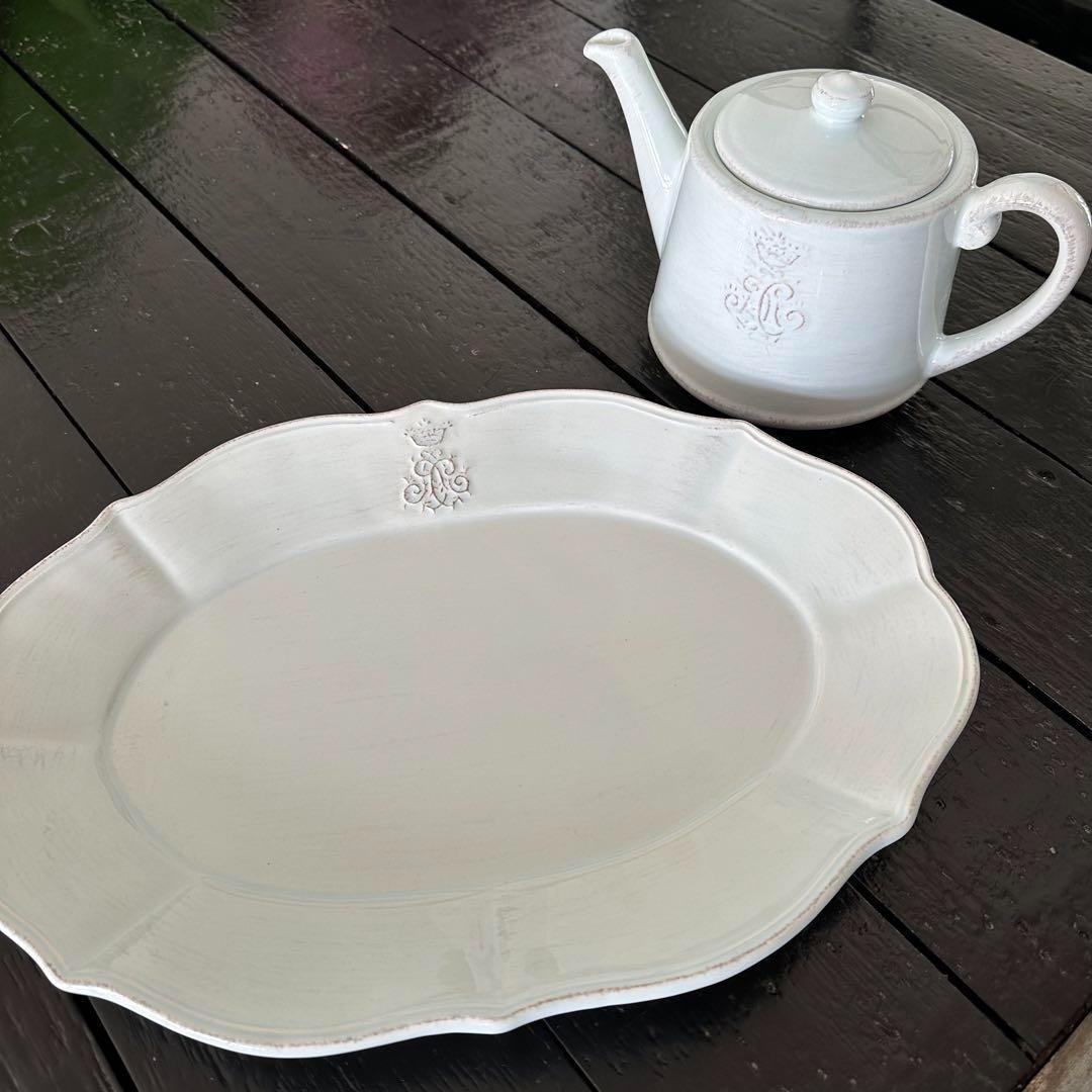 値下メゾンドファミーユ　ヴィルジニアカーサ　ティーポット 大皿 オーバルプレート