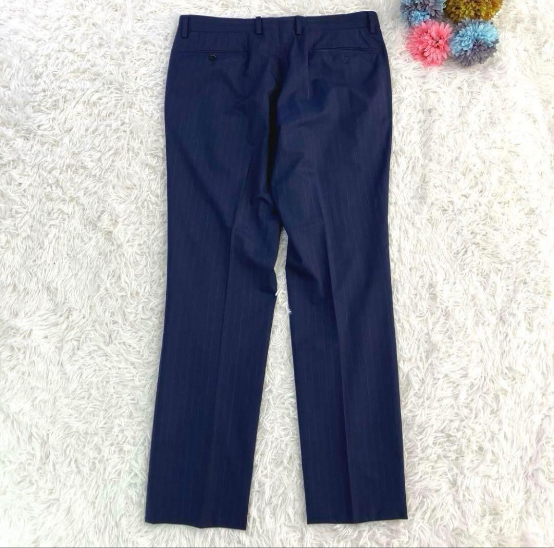 グリーンレーベルリラクシング　スーツ　チョークストライプ　ネイビー　3ピース