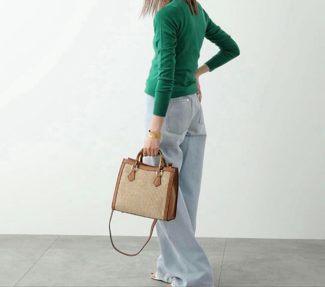 【あんこ】AULENTTI　オウレンティ　バンブーハンドル かごバッグ