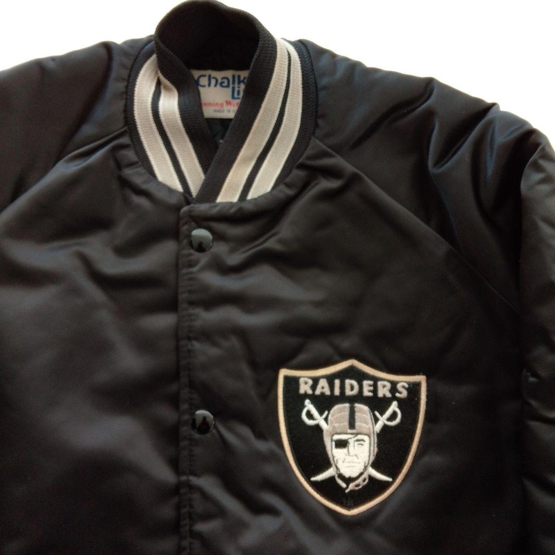 80s〜90s RAIDERS スタジャン Chalk Line L　ブラック