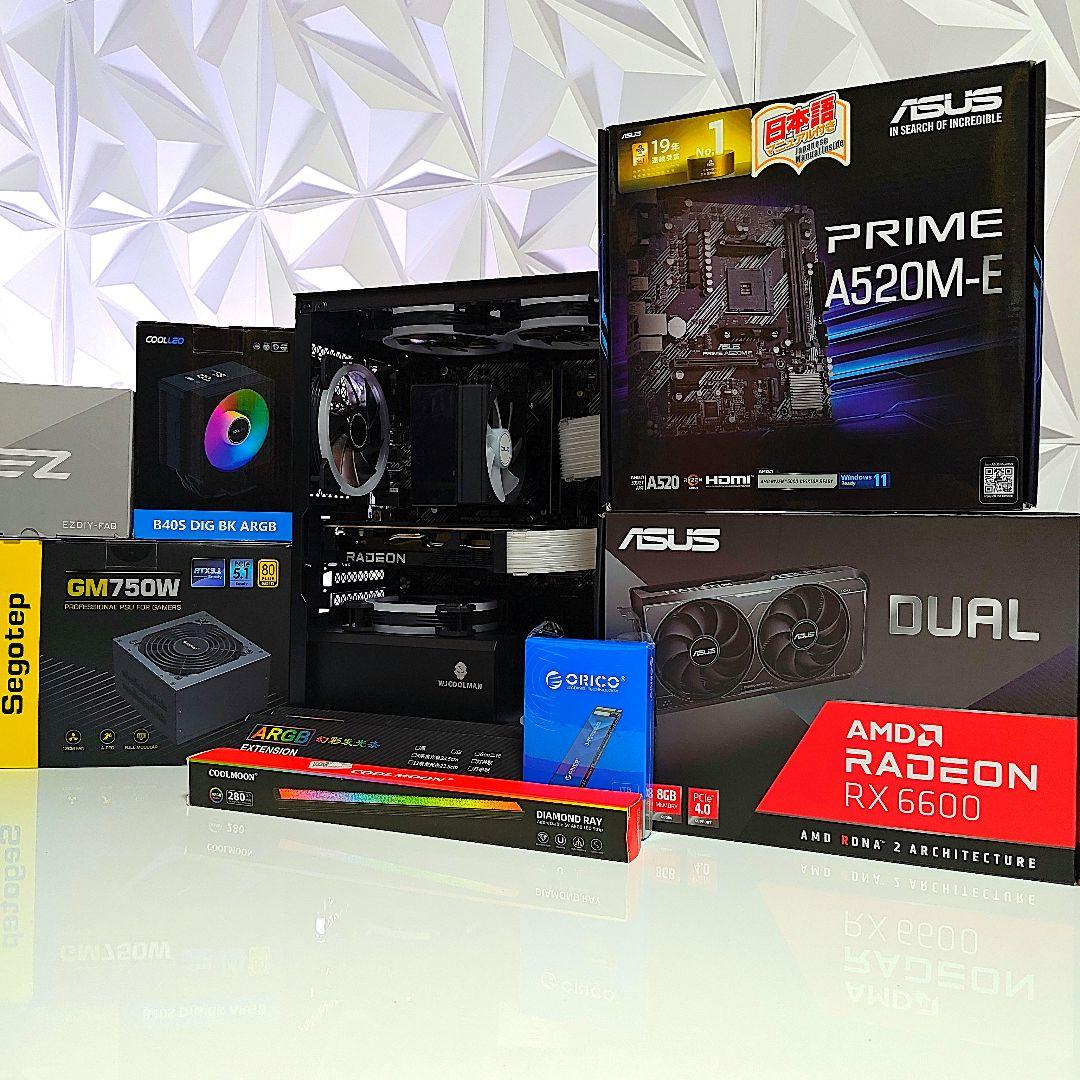 新品【コンパクトな光るゲーミングPC】デスクトップパソコン／ブラック 黒