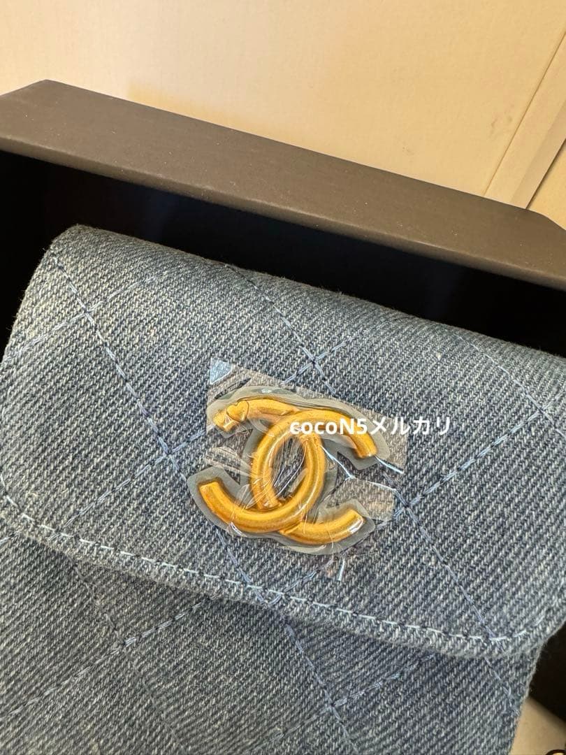 CHANEL シャネル ノベルティ キルティング ショルダーバッグ デニム